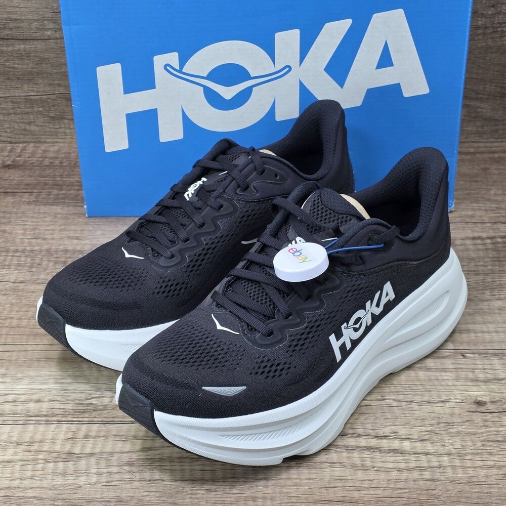 Hoka One Bondi 9 Men's Size 9.5D Black White Shoes 1162011 BWHT NEW - Picture 7 of 11